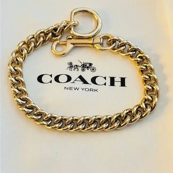 💰SOLD💰Coach Gold Wallet Strap/ Swag Bag Charm/ Keychain/ Bracelet - Picture 7 of 8